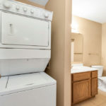 Woodhaven East Apartments bathroom and washer dryer